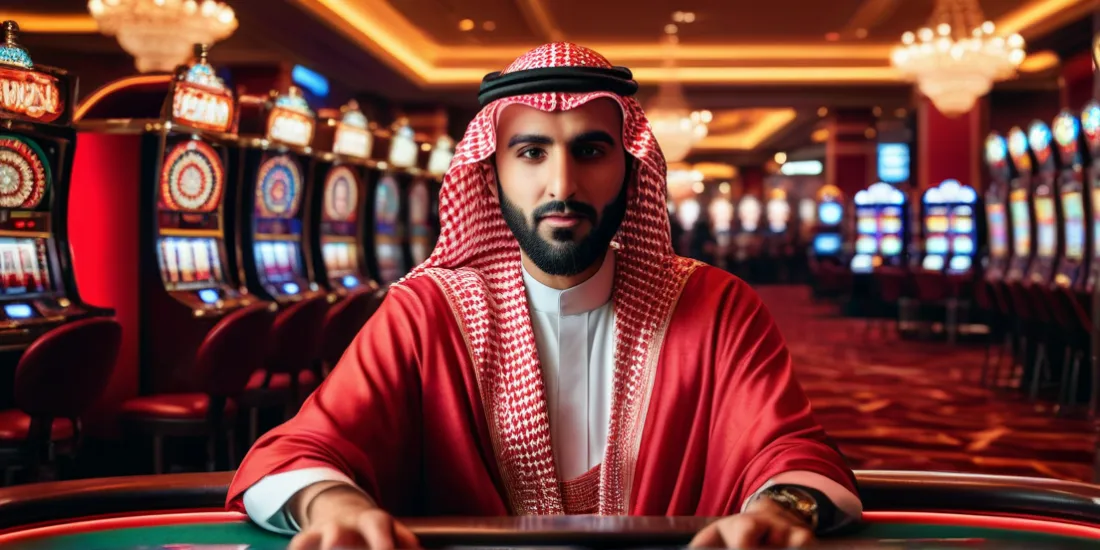 Arab-looking man in the casino hall